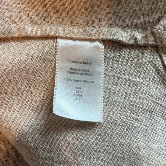 Linen Shirt Jacket Neutral Minimalist Button Front Capsule Wardrobe Layering Top - Picture 8 of 8